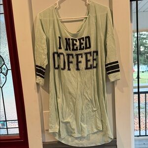 PINK Victoria's Secret Light Green Top with Black Stripes